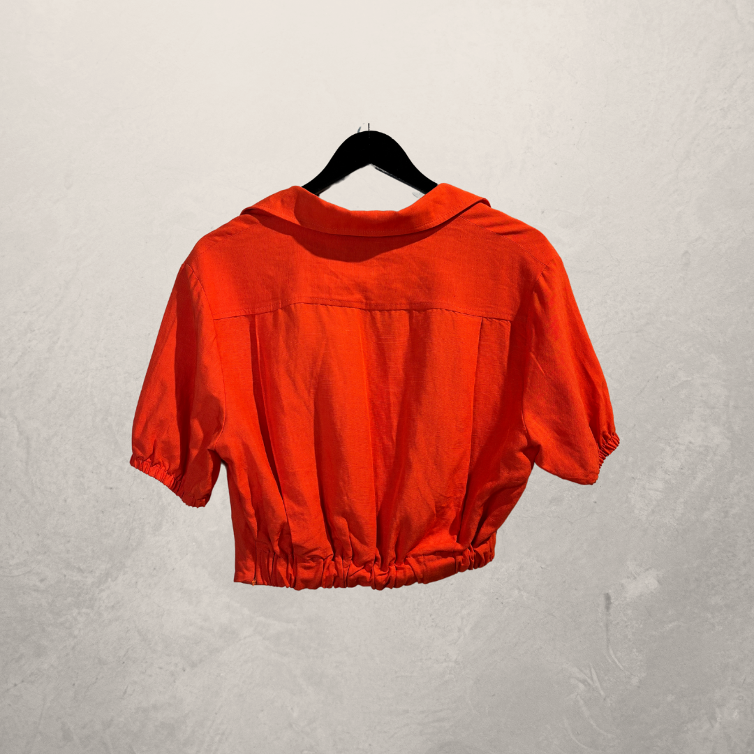 Vicolo oranje cropped v-hals top M