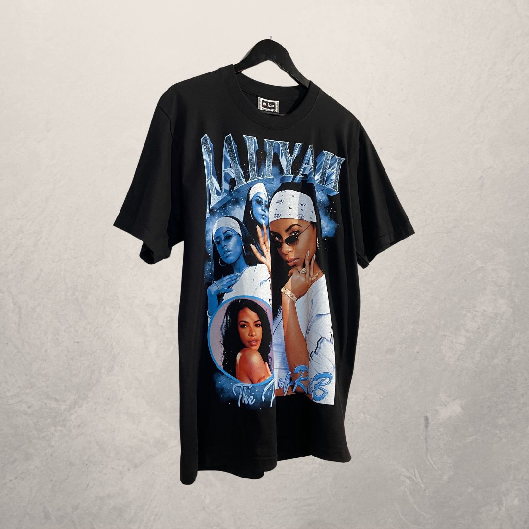 Vintage Aaliyah black graphic t shirt L