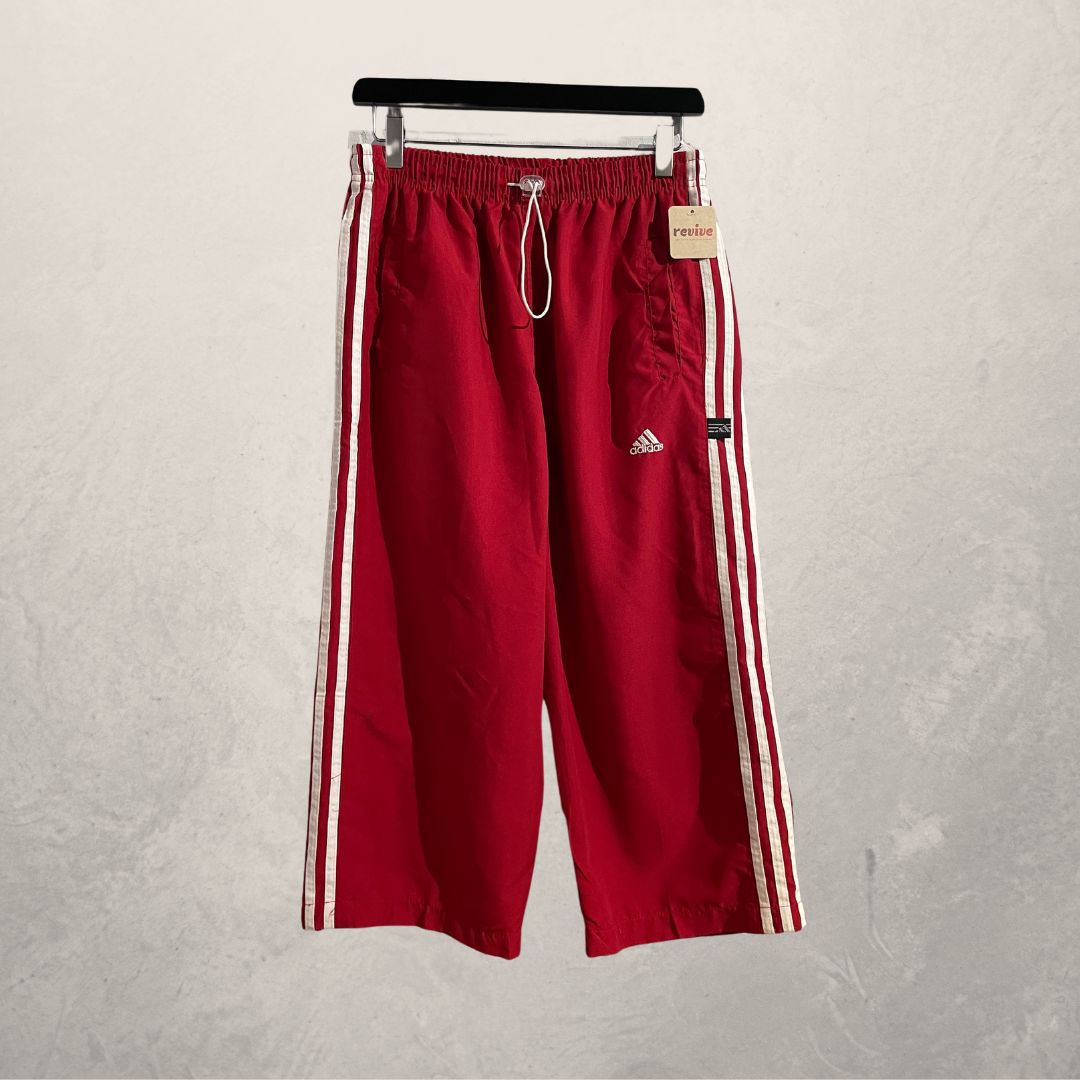 Vintage Adidas red 3/4 length track pants S/M