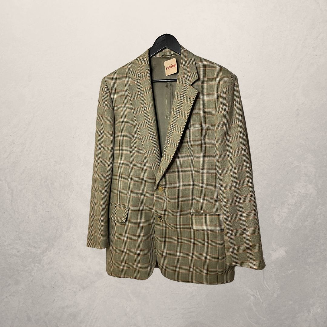 Vintage Burberry yellow check blazer M/L