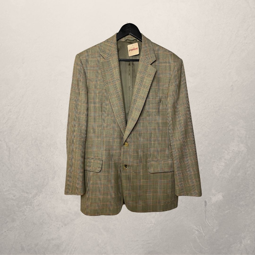 Vintage Burberry yellow check blazer M/L