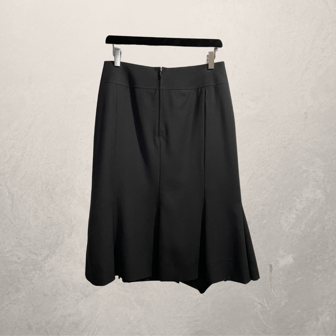 Vintage Celine zwarte wollen met gouden kettingrok M