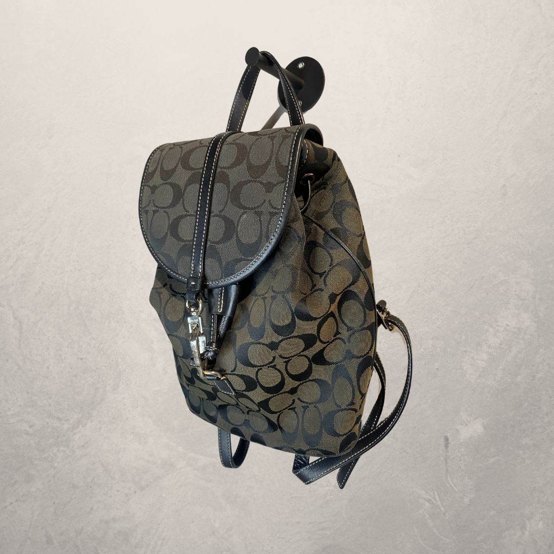 Vintage Coach zwarte mini-rugzak (goed)
