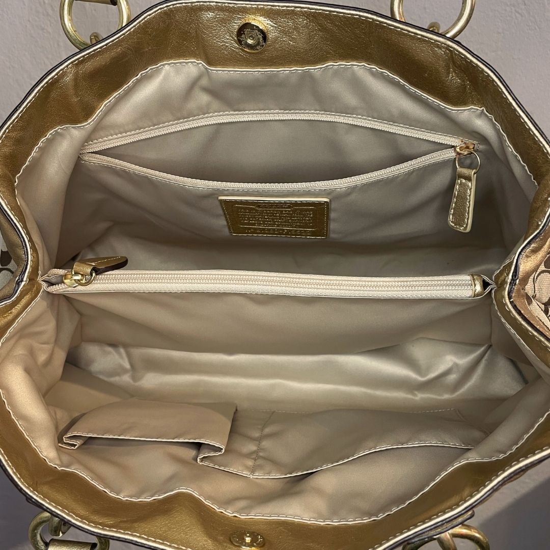 Vintage Coach gouden monogram tas