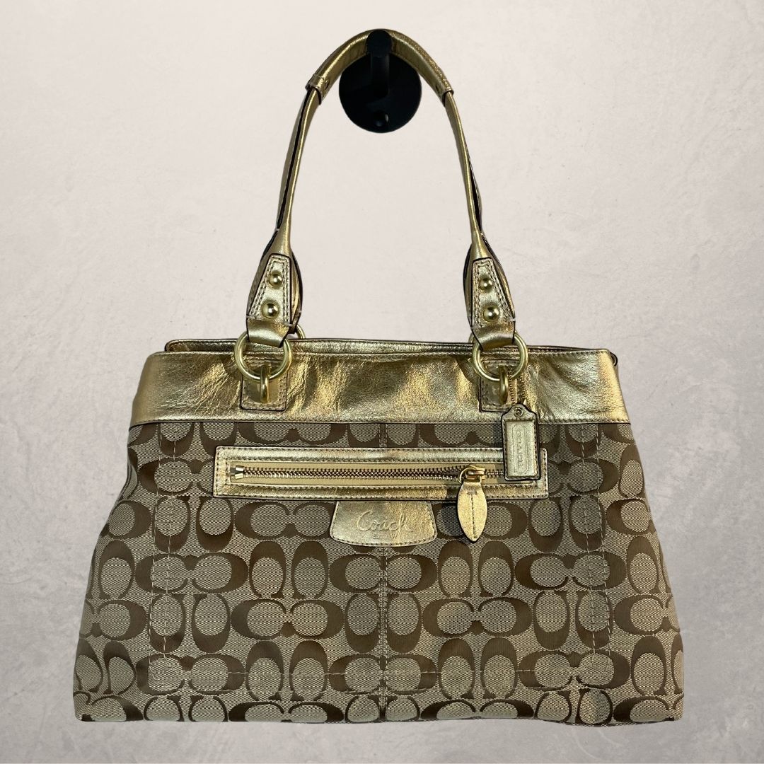 Vintage Coach gouden monogram tas