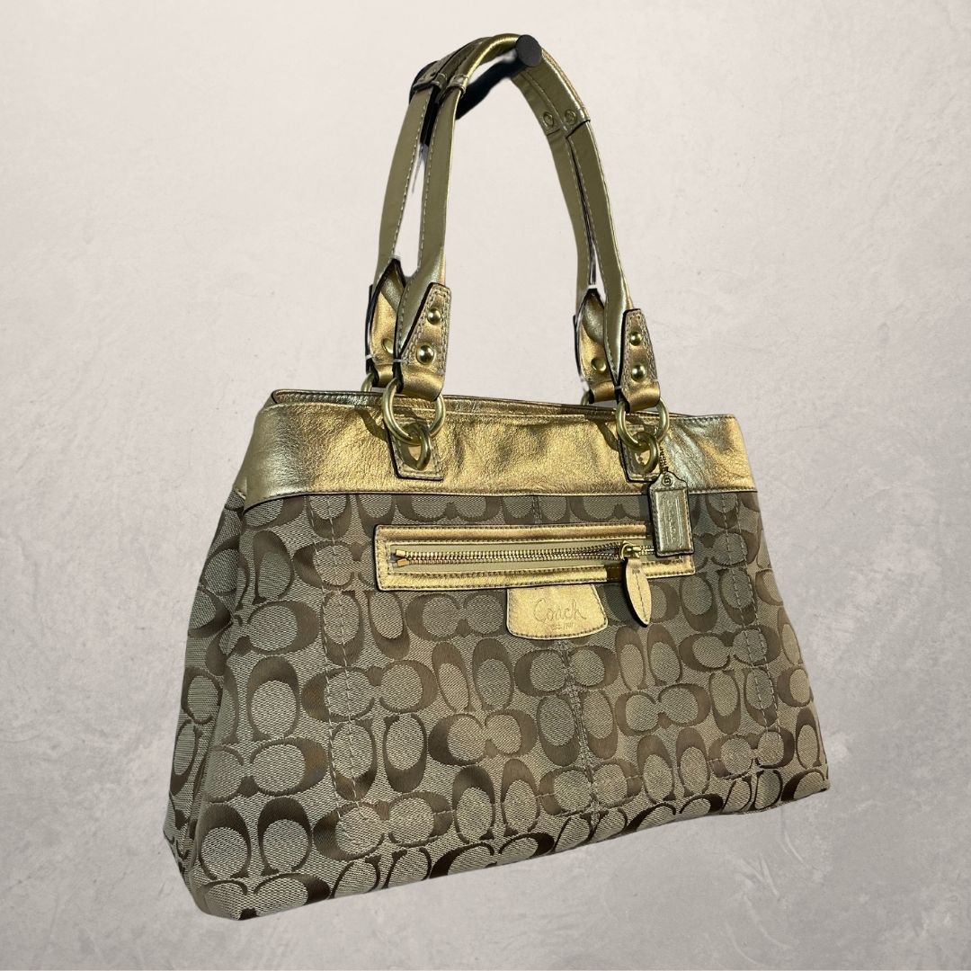 Vintage Coach gouden monogram tas