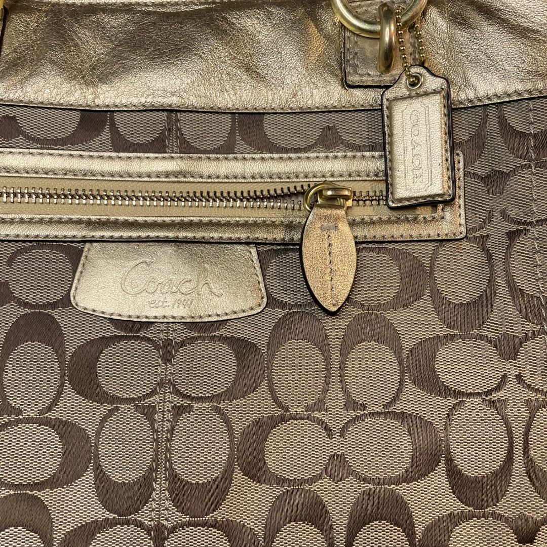 Vintage Coach gouden monogram tas