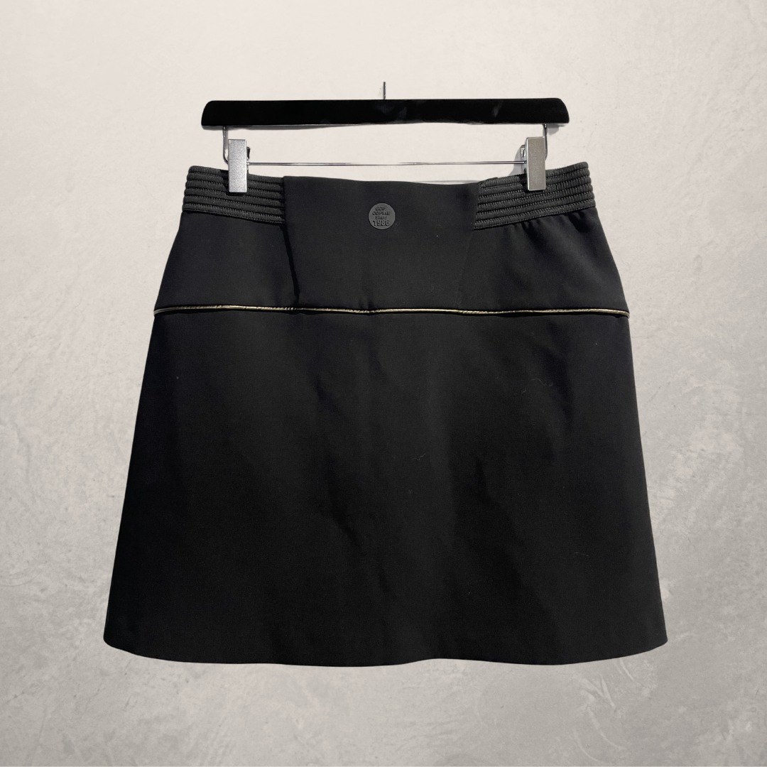 Vintage Cop Copine black/gold a line skirt S/M