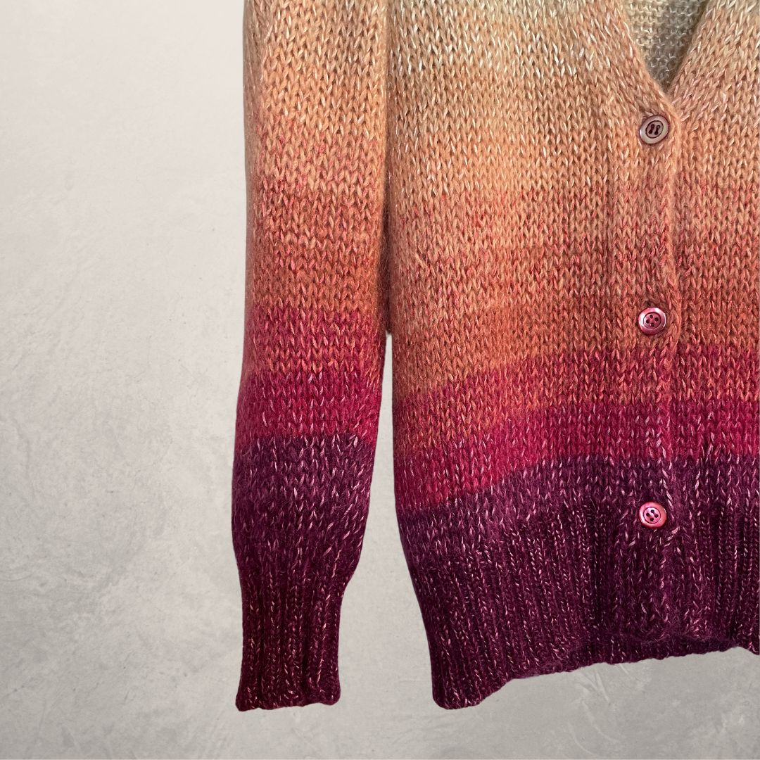 Vintage Dior roze gradiënt mohair blend vest M