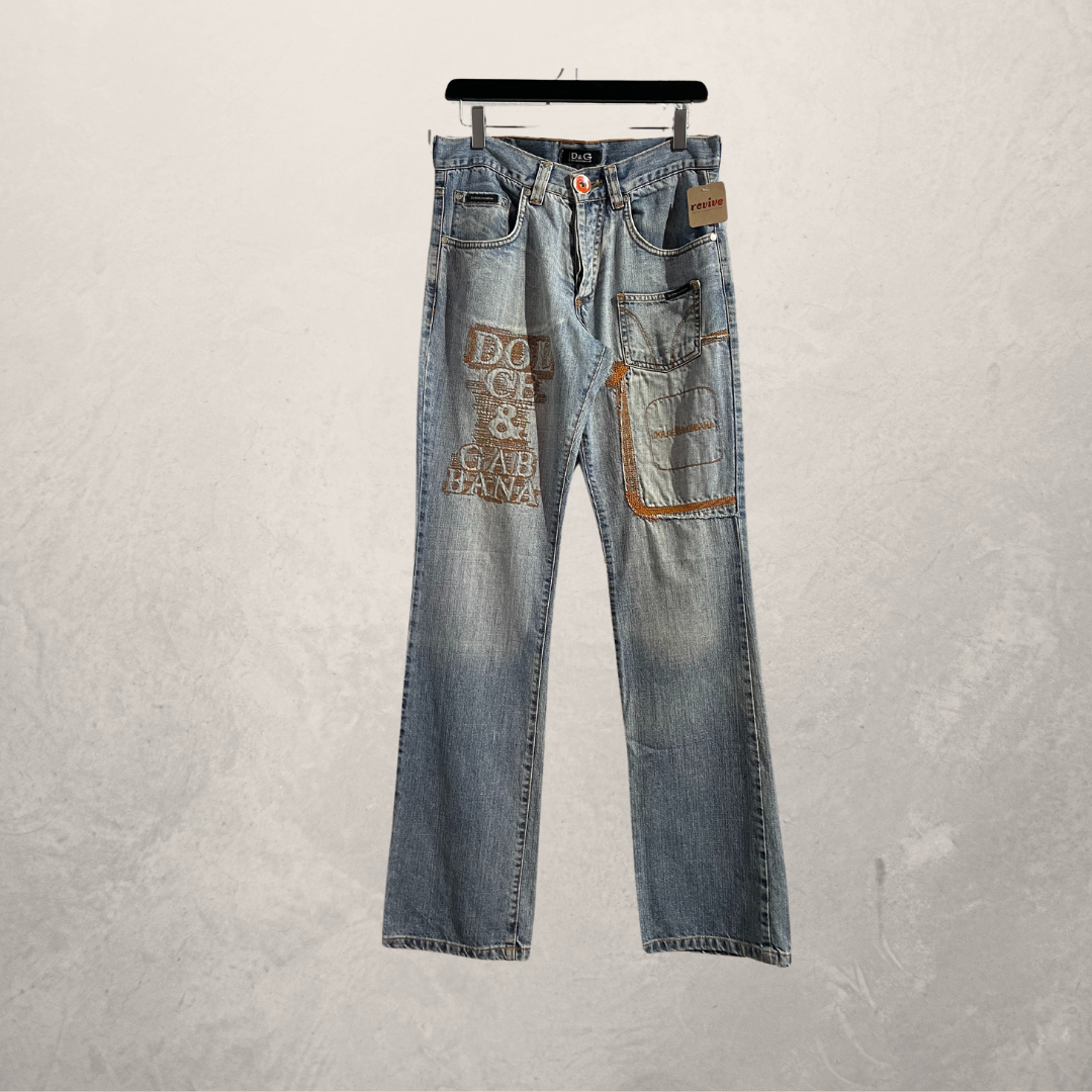 Vintage Dolce & Gabbana patch denim pants 36/38