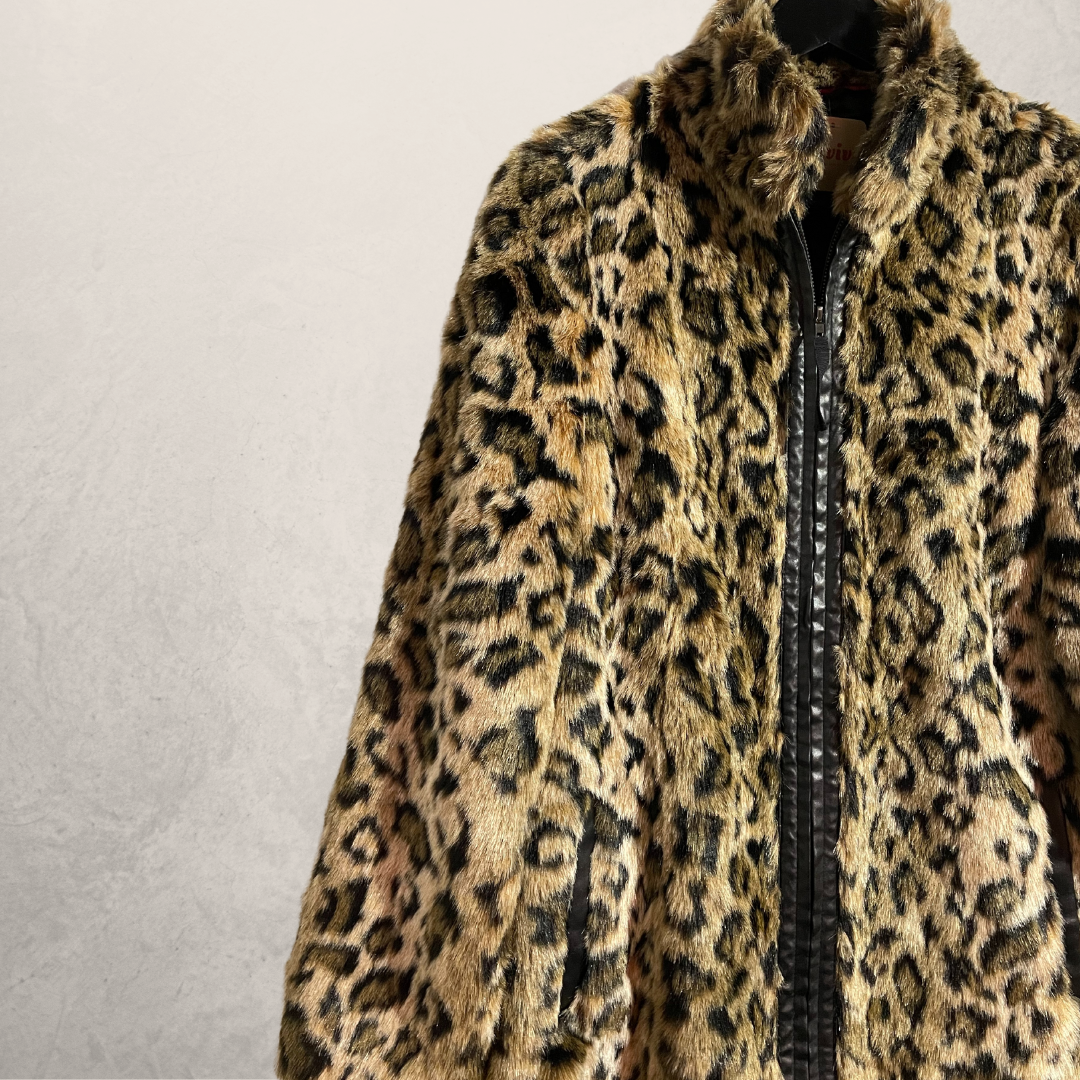 Vintage Faux fur leopard coat S/M