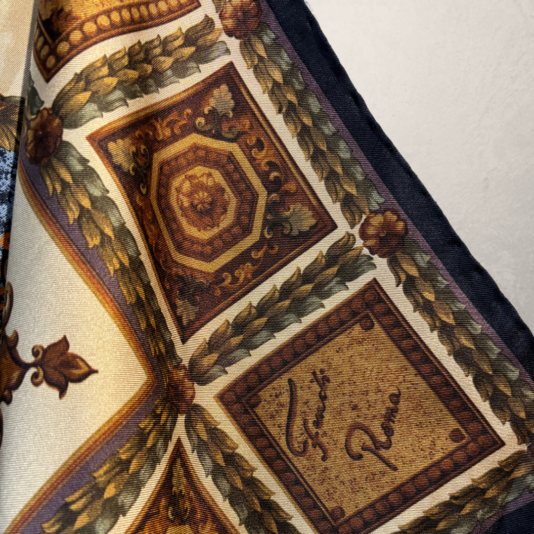 Vintage Fendi bruine zijden sjaal 80x80cm