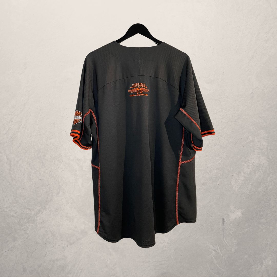 Vintage Harley Davidson black orange jersey L/XL