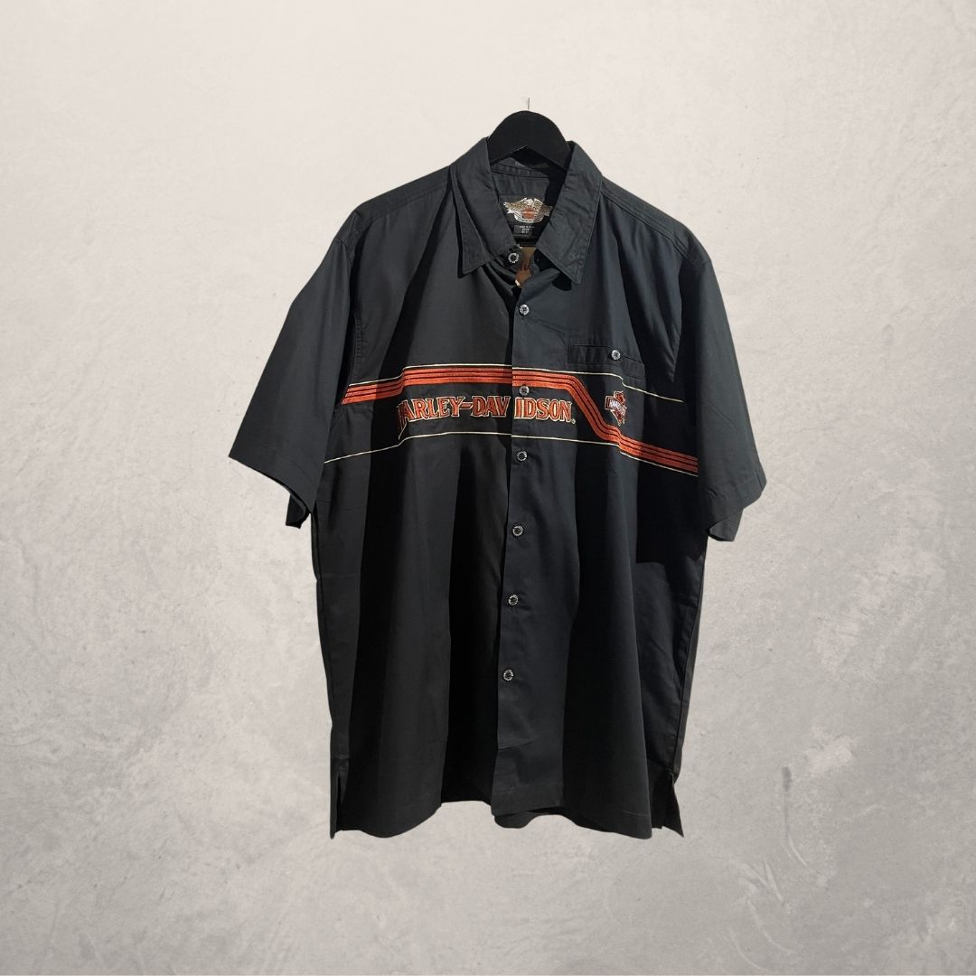 Vintage Harley Davidson zwart/oranje shirt XL