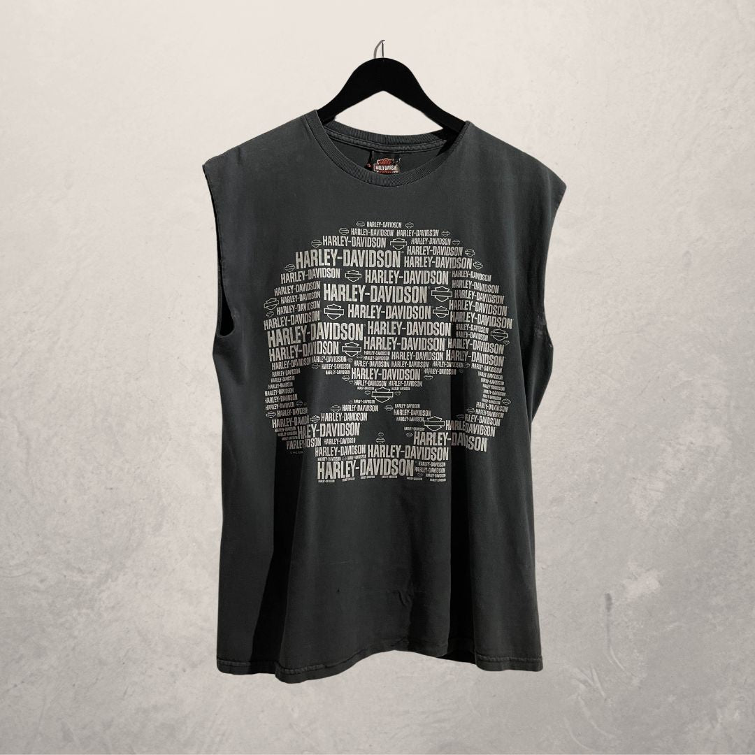 Vintage Harley Davidson grijs spiershirt M/L