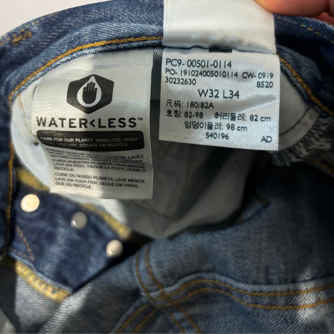 Vintage Levis 501 midblauwe denim broek 32/34