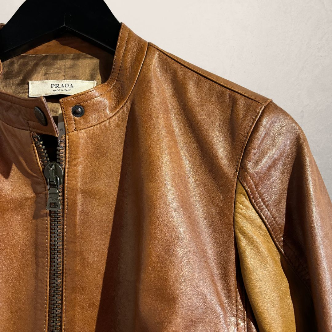 Vintage Prada Camel leather jacket S