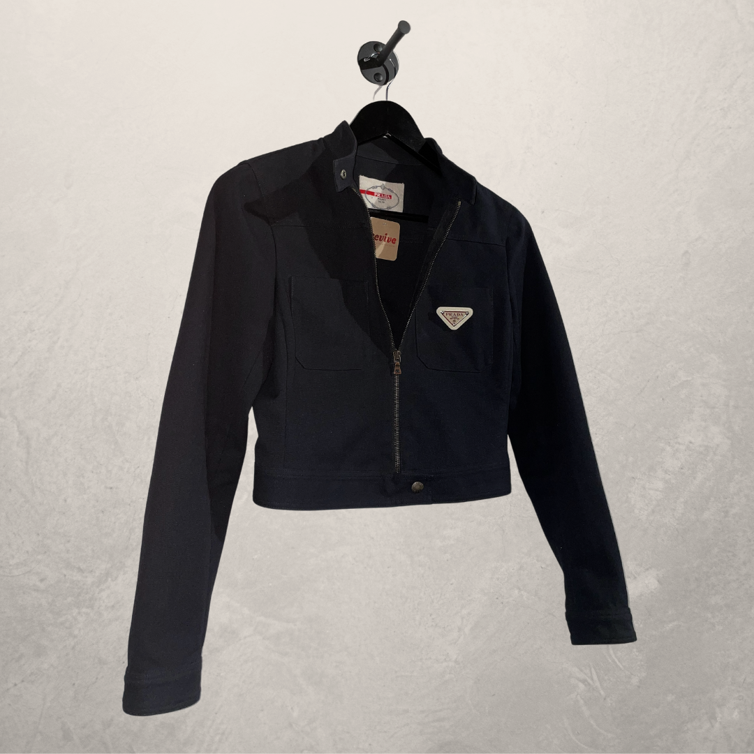 Vintage Prada black cropped jacket XS