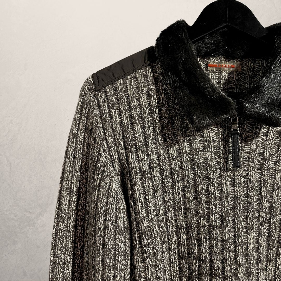 Vintage Prada grey knit jumper S/M