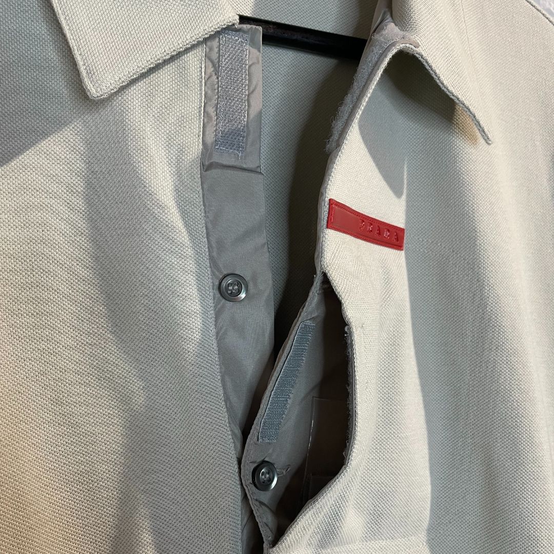 Vintage Prada grijs poloshirt XL