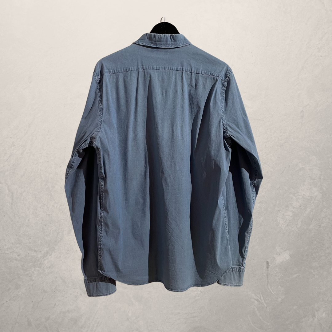 Vintage Prada lichtblauw chambray overhemd L