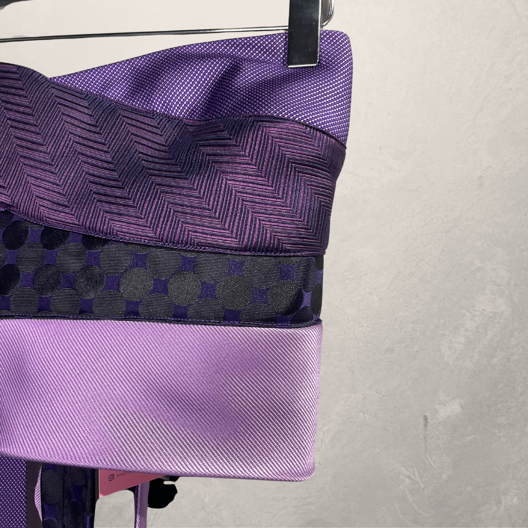 Vintage Purple SILK Bandeau tie top OS- By WNDYdesign