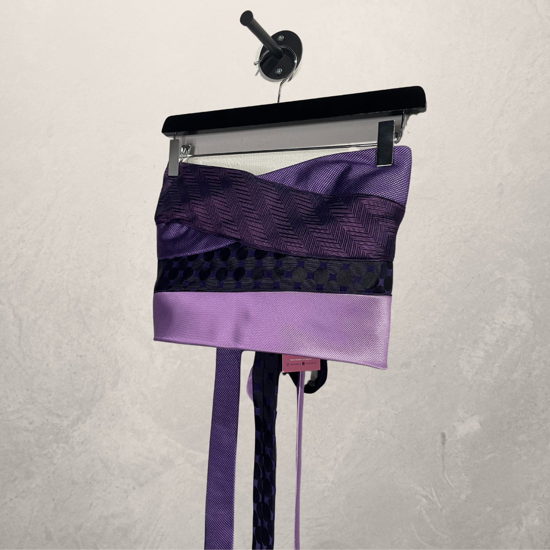 Vintage Purple SILK Bandeau tie top OS- By WNDYdesign