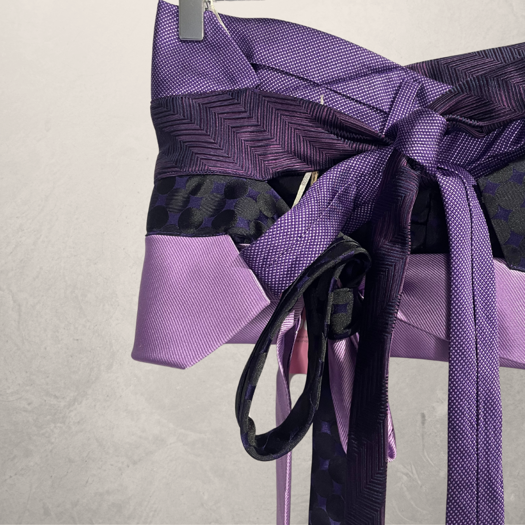 Vintage Purple SILK Bandeau tie top OS- By WNDYdesign