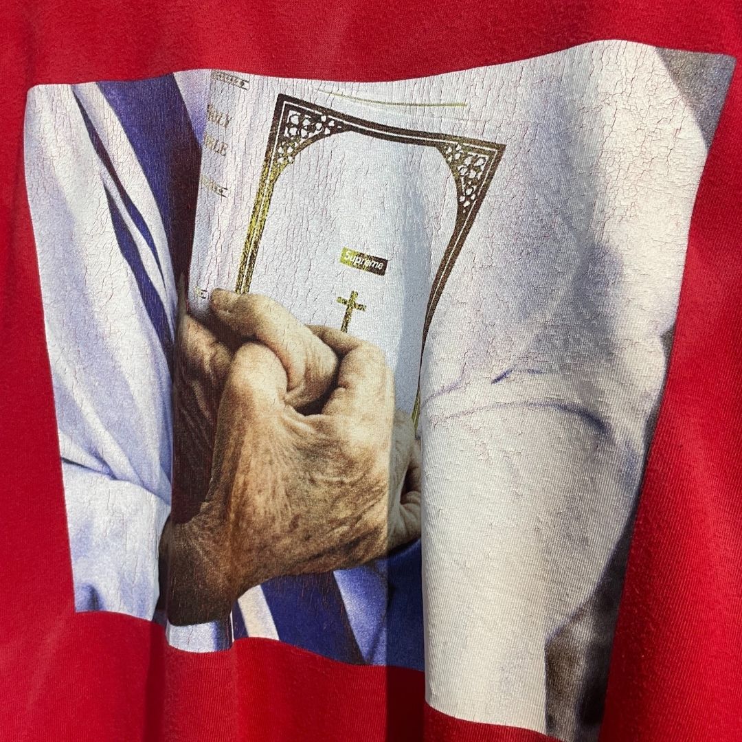 Vintage Supreme red religious graphic t shirt XL