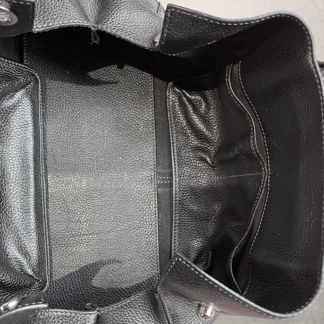 Vintage TODS zwarte kalfsleren schoudertas