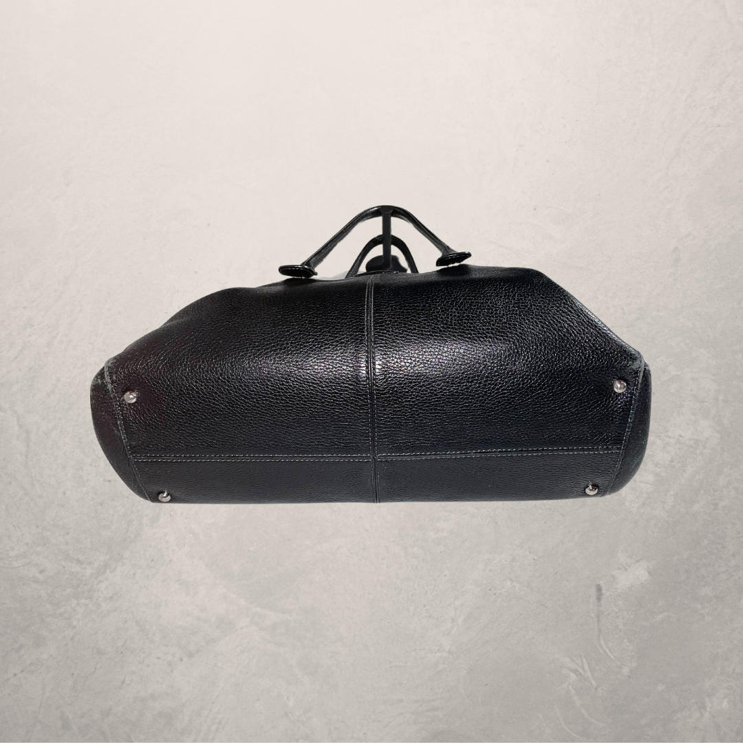 Vintage TODS zwarte kalfsleren schoudertas
