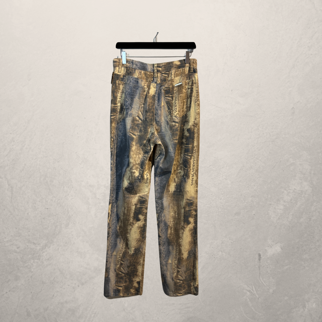 Vintage Trussardi Jeans brown print jeans size M