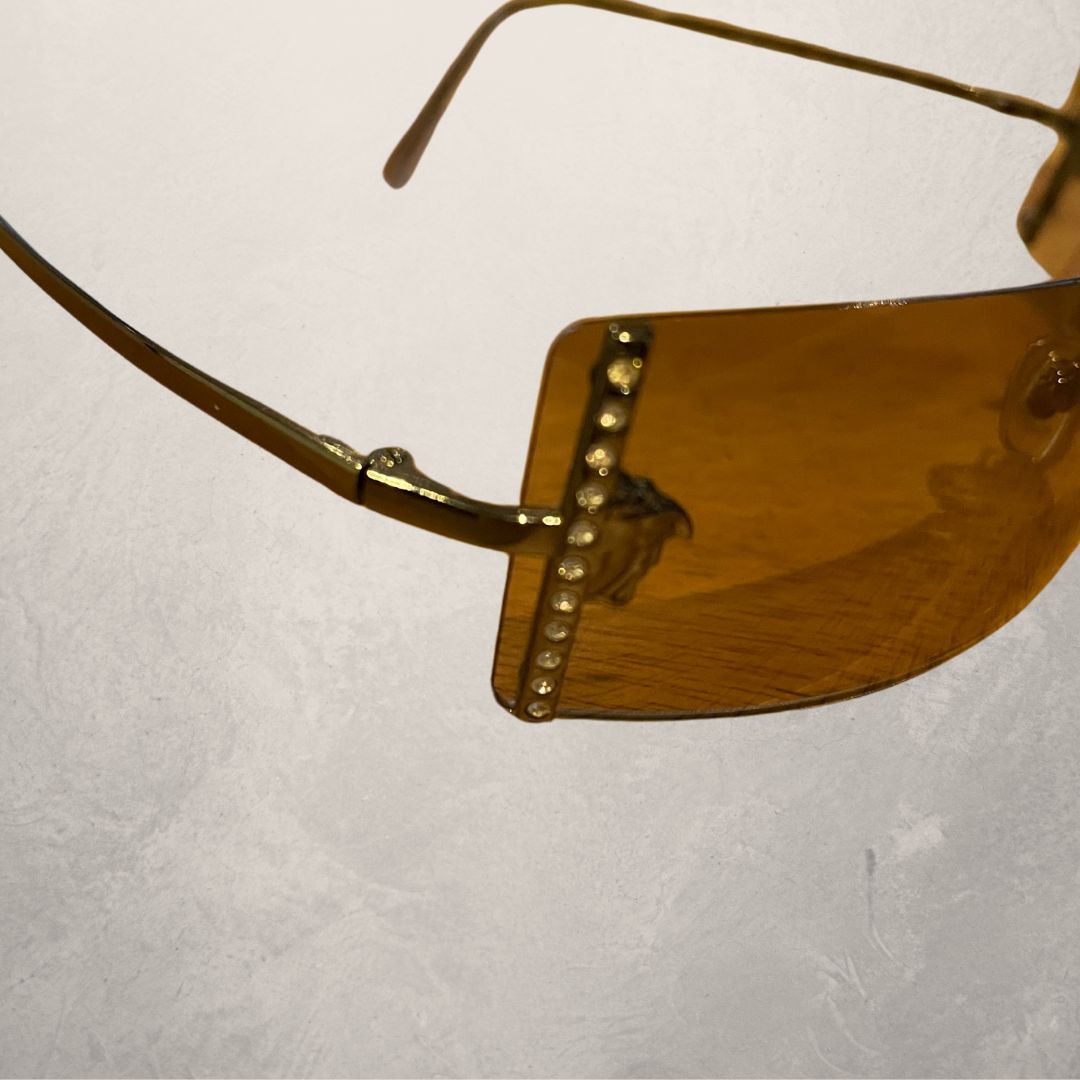 Vintage Versace silver Medusa Y2K sunglasses