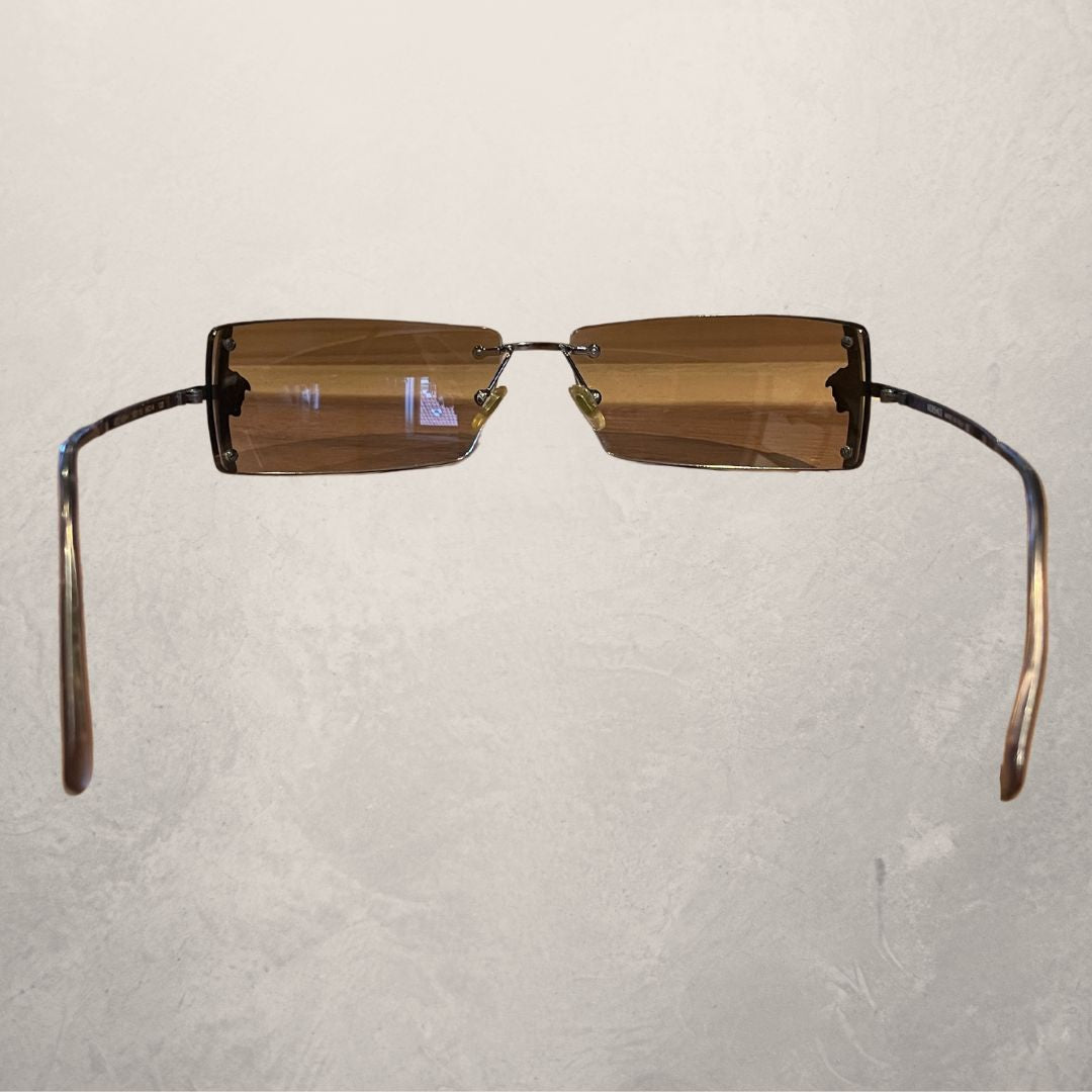Vintage Versace silver Medusa Y2K sunglasses