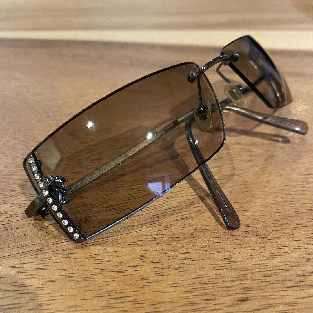 Vintage Versace silver Medusa Y2K sunglasses