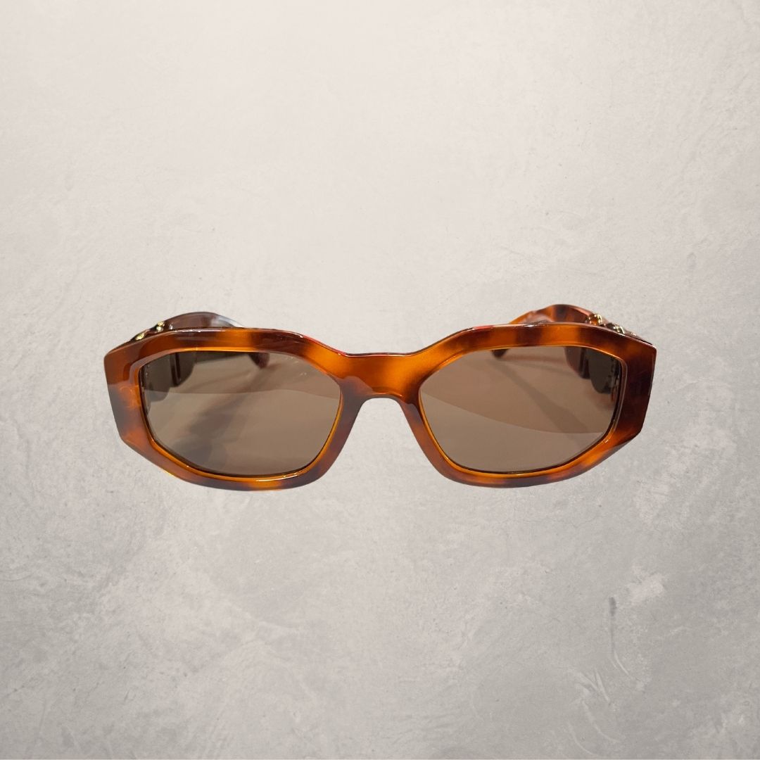 Vintage Versace toirtoise gold medusa sunglasses