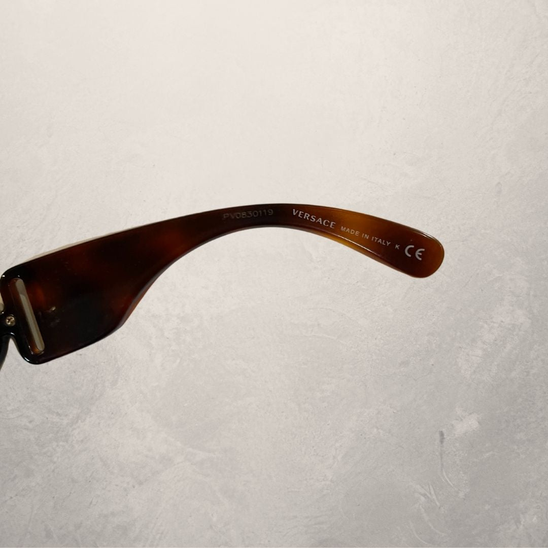 Vintage Versace toirtoise gold medusa sunglasses