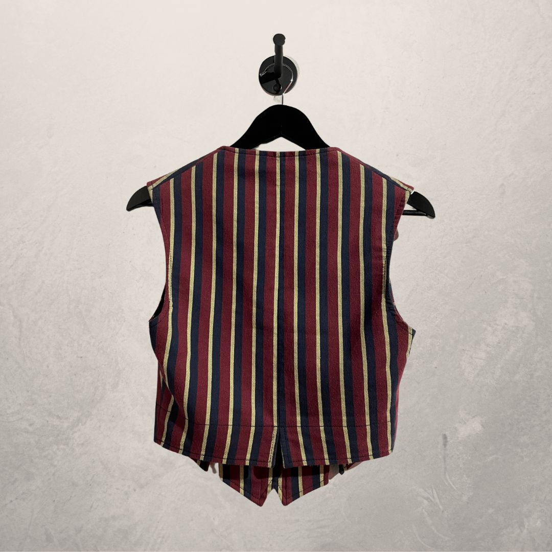 Vintage Vivienne Westwood burgundy stripe coset vest 36
