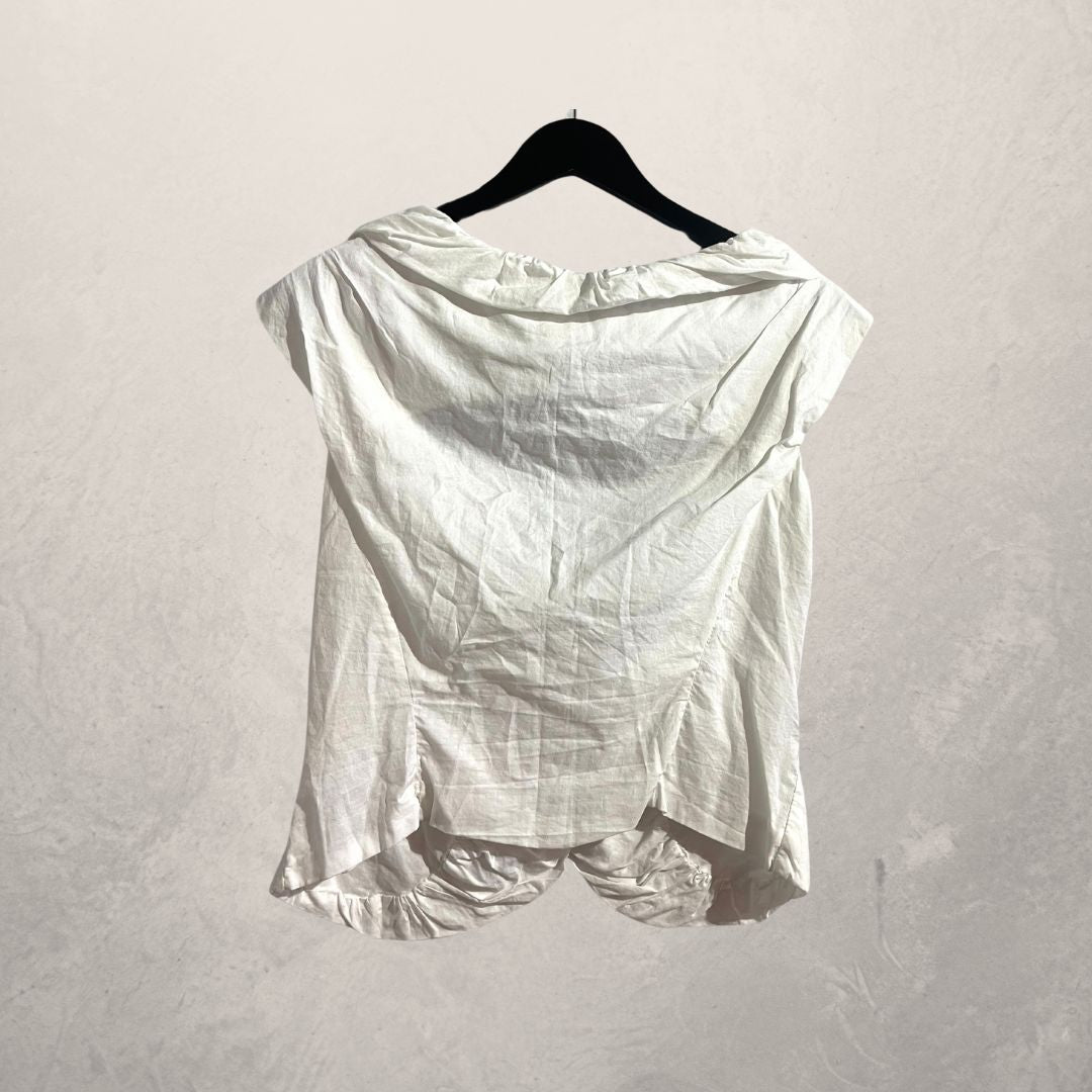 Vintage Vivienne Westwood white linen ruffle corset blouse M/L