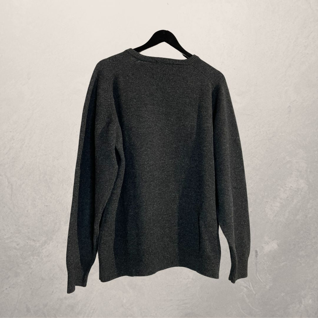 Vintage YSL 100% wol grijze trui L