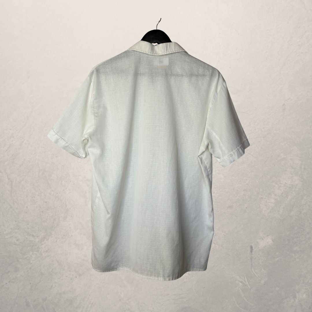 Vintage white cotton shortsleeved shirt S