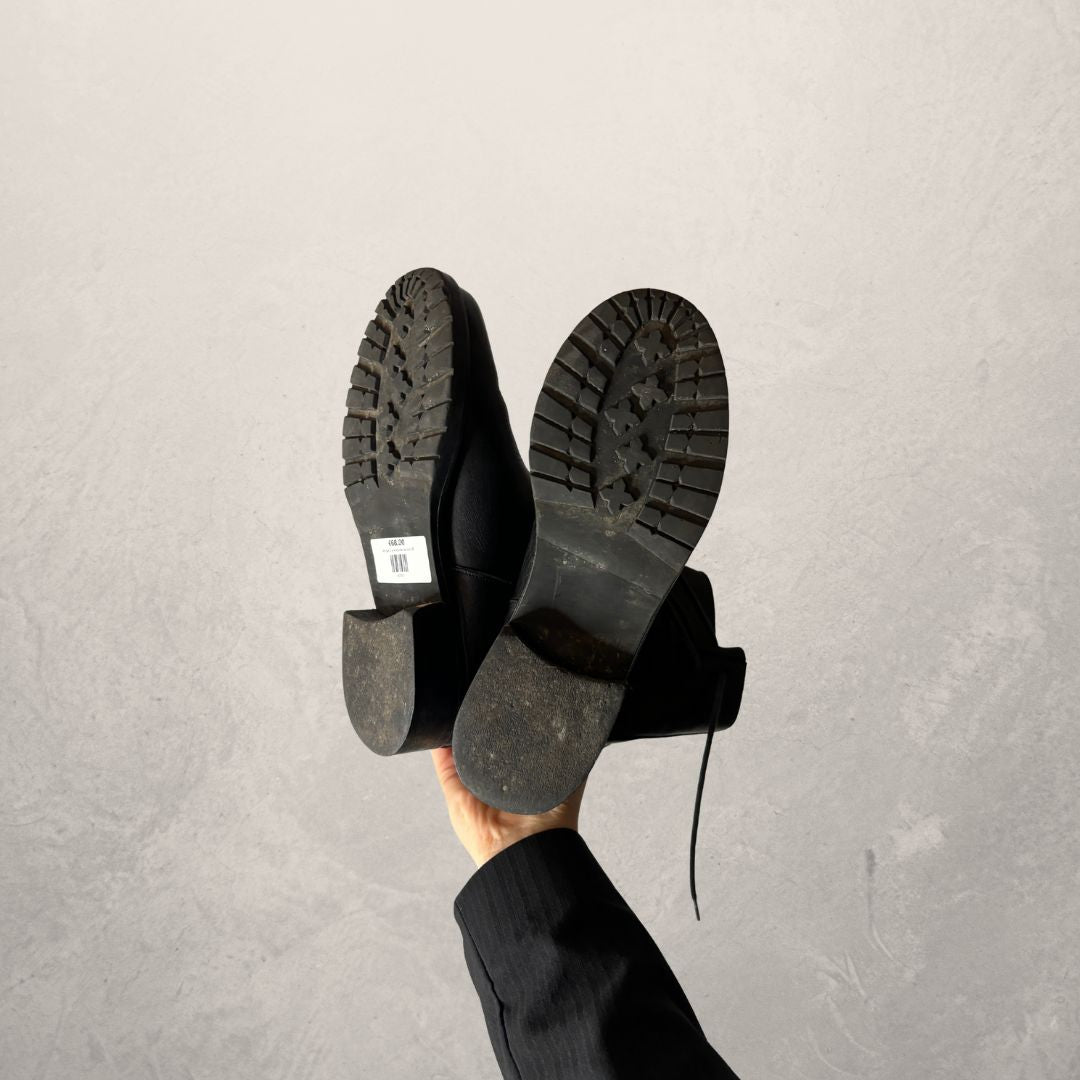 Vintage zwarte leren laarzen 38