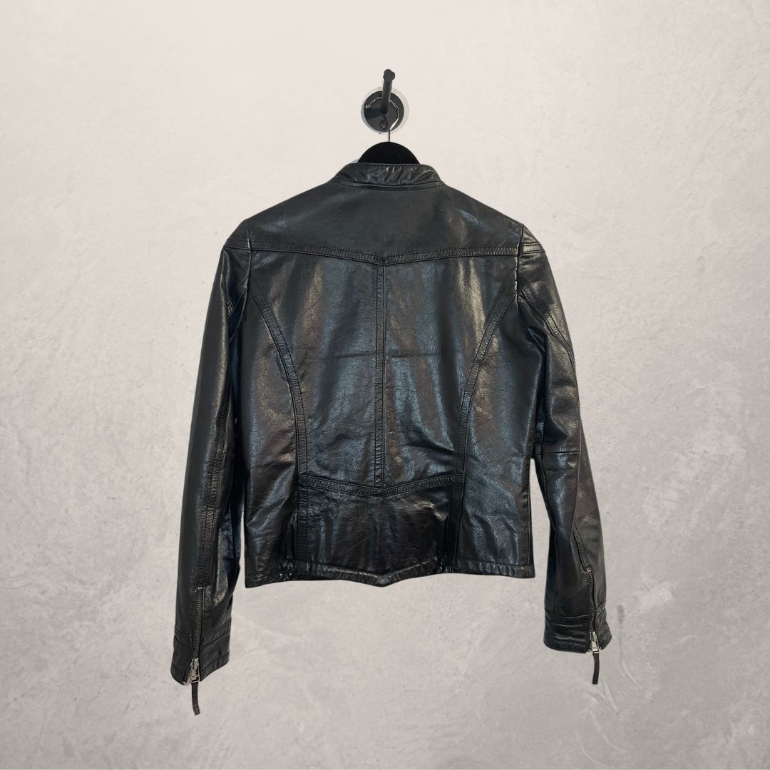 Vintage zwart leren jasje S
