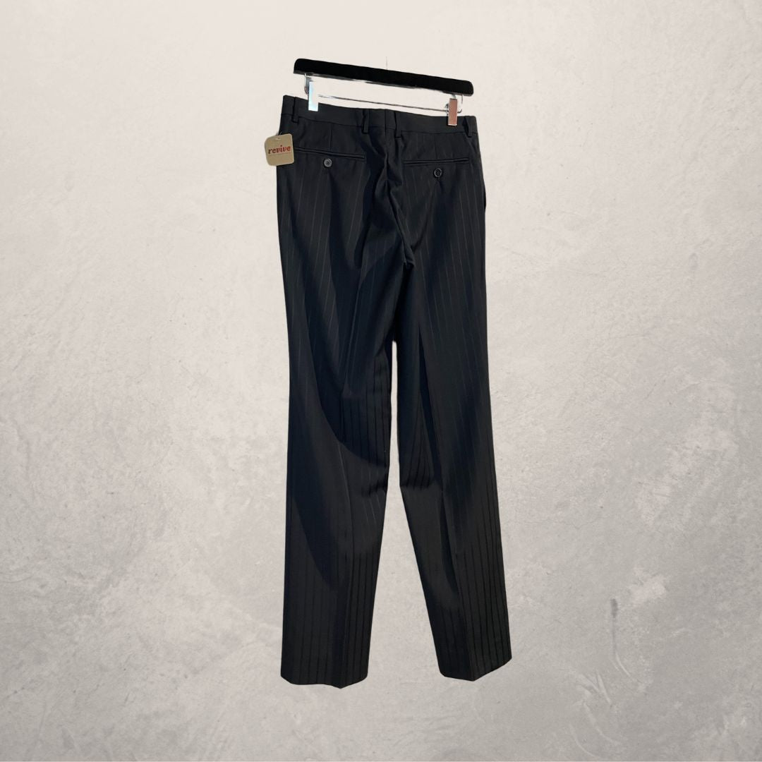 Vintage black stripe trousers 46
