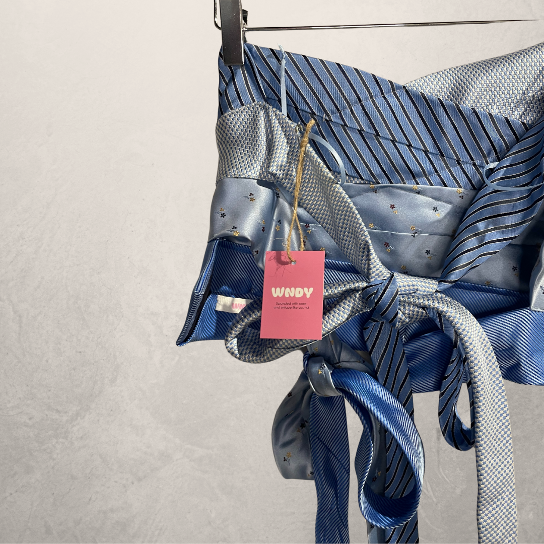 Vintage blauwe Bandeau-striktop OS- door WNDYdesign