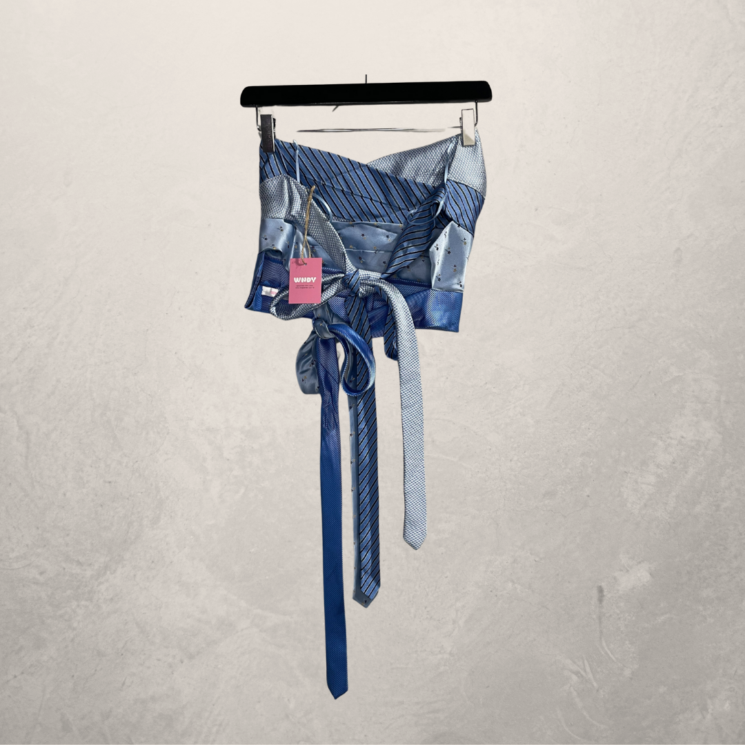 Vintage blauwe Bandeau-striktop OS- door WNDYdesign