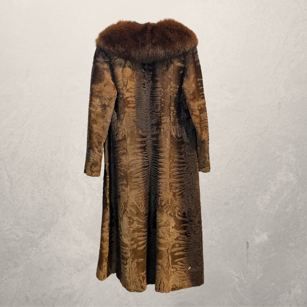 Vintage bruine bontjas S