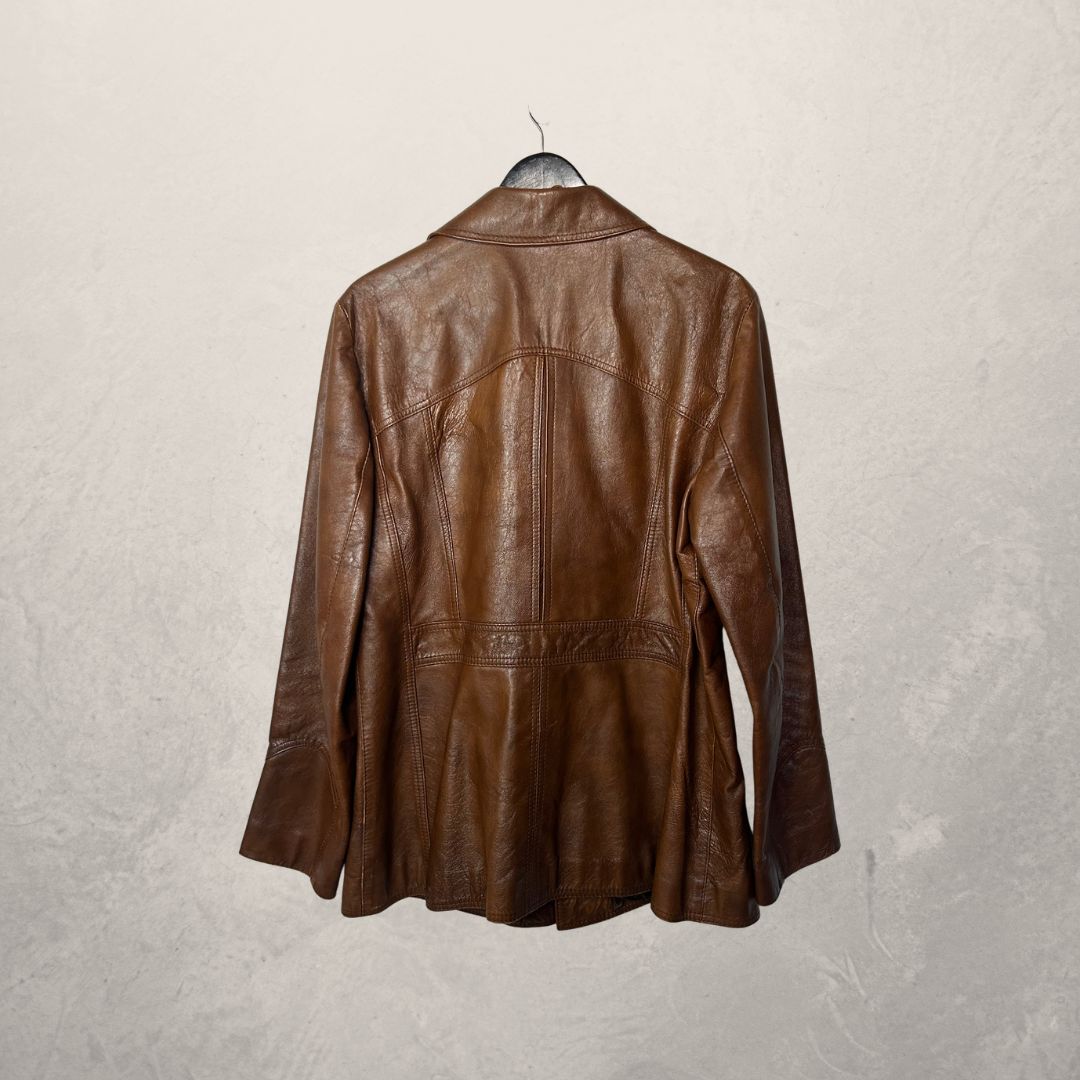Vintage brown leather jacket S/M