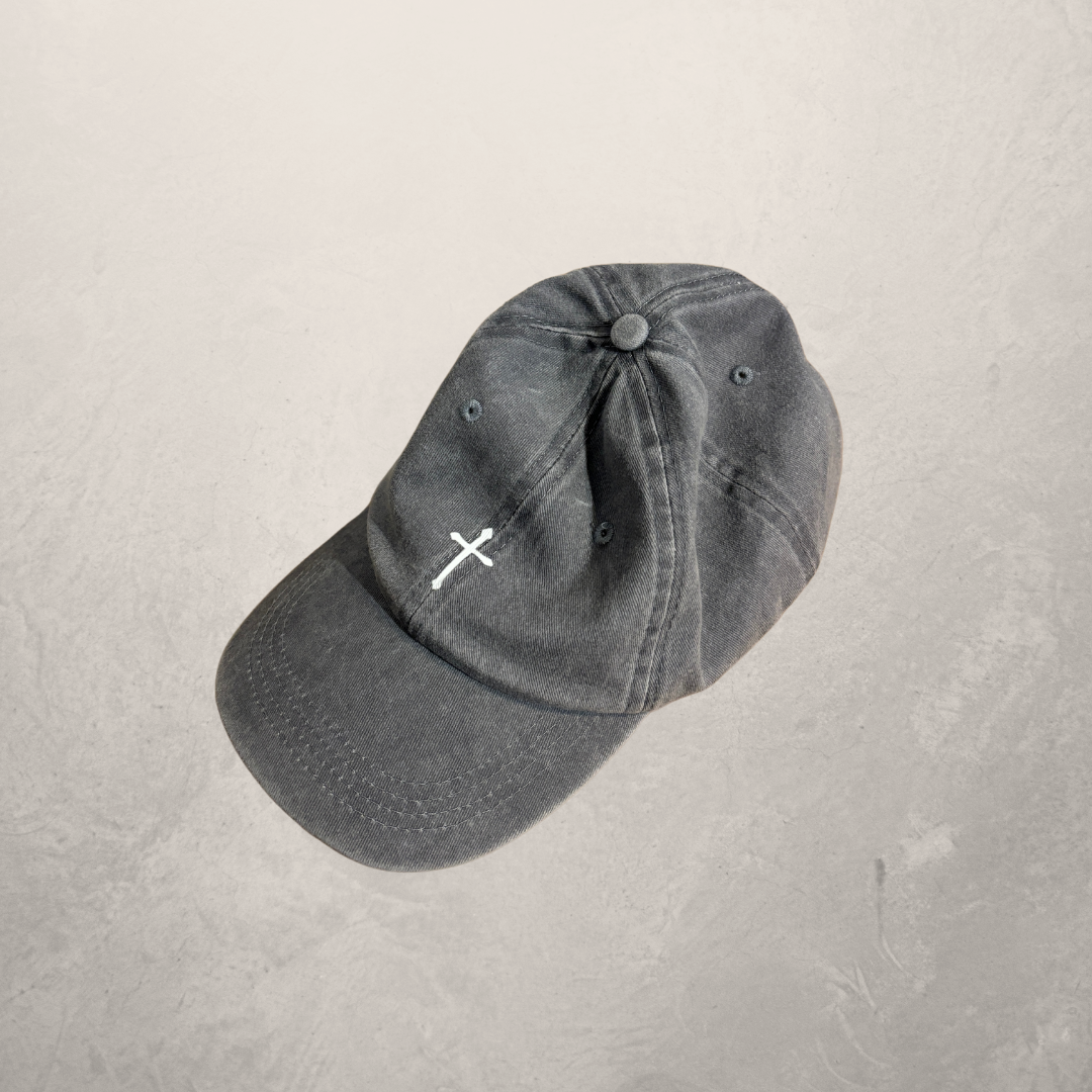 Vintage cross grey was honkbalpet OS