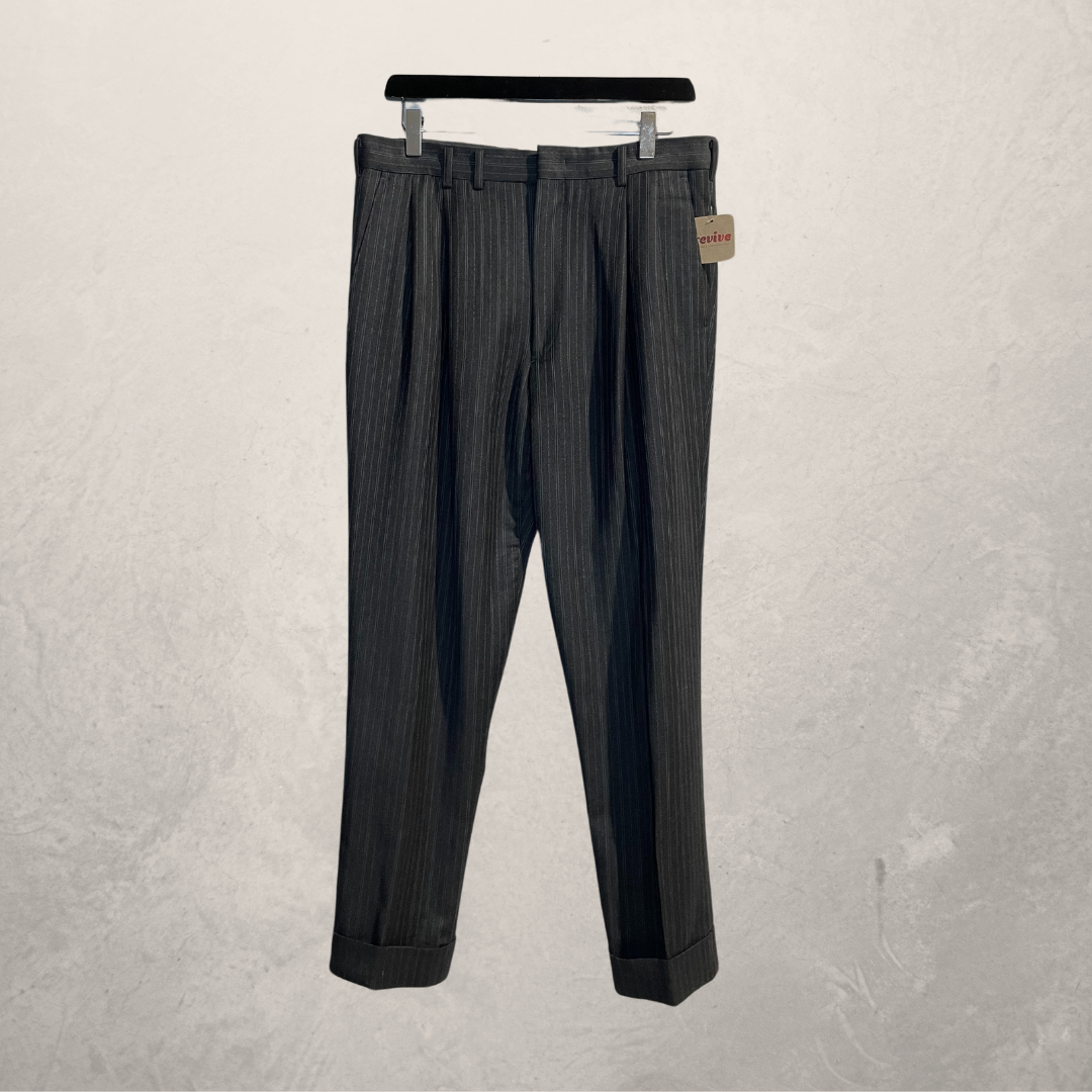 Vintage grey stripe trousers 33